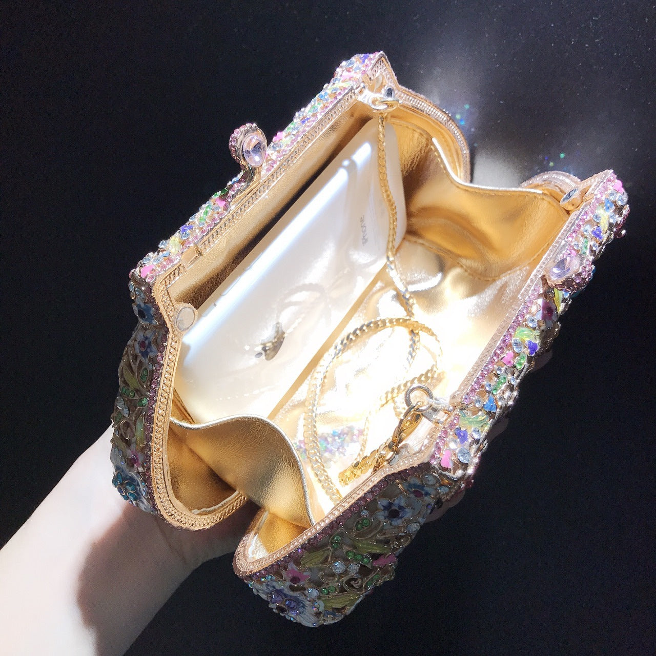 Enamel Daisy Clutch Bag Gorgeous Evening Purse