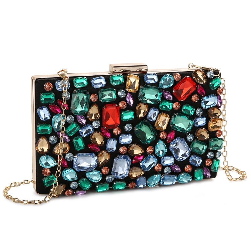 Evening Bags Diamond Beaded Gem Stone Mixed Color