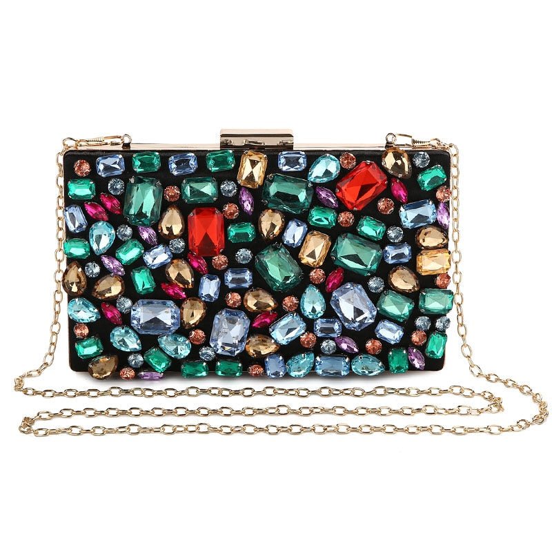 Evening Bags Diamond Beaded Gem Stone Mixed Color