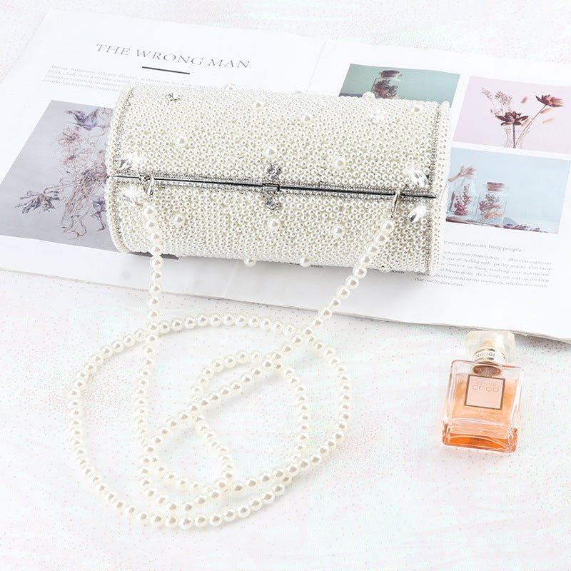 Exquisite Cylinder Pearl Wedding Party Bag