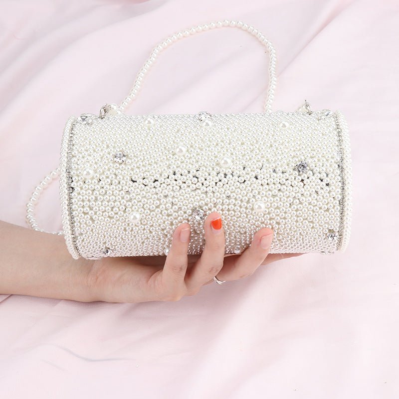 Exquisite Cylinder Pearl Wedding Party Bag