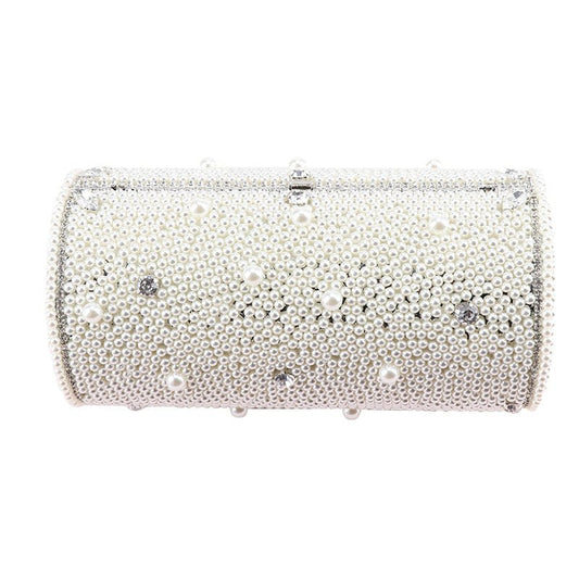 Exquisite Cylinder Pearl Wedding Party Bag
