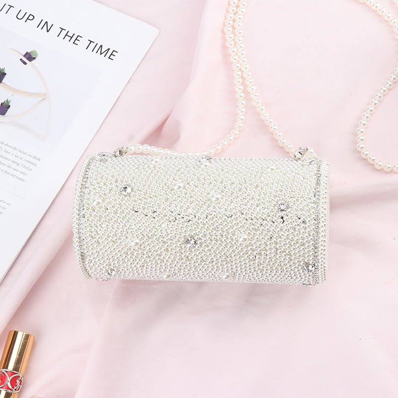 Exquisite Cylinder Pearl Wedding Party Bag