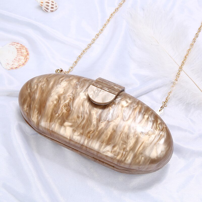 Fashion Acrylic Evening Handbags Egg Shape