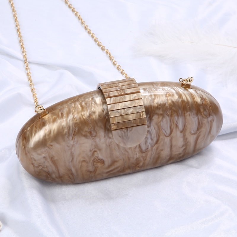 Fashion Acrylic Evening Handbags Egg Shape