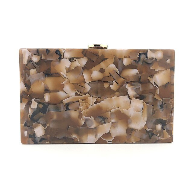 Fashion Marble Pattern Acrylic Evening Clutch Bags