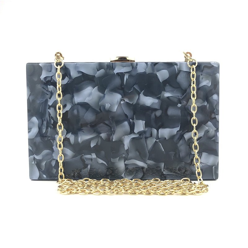 Fashion Marble Pattern Acrylic Evening Clutch Bags