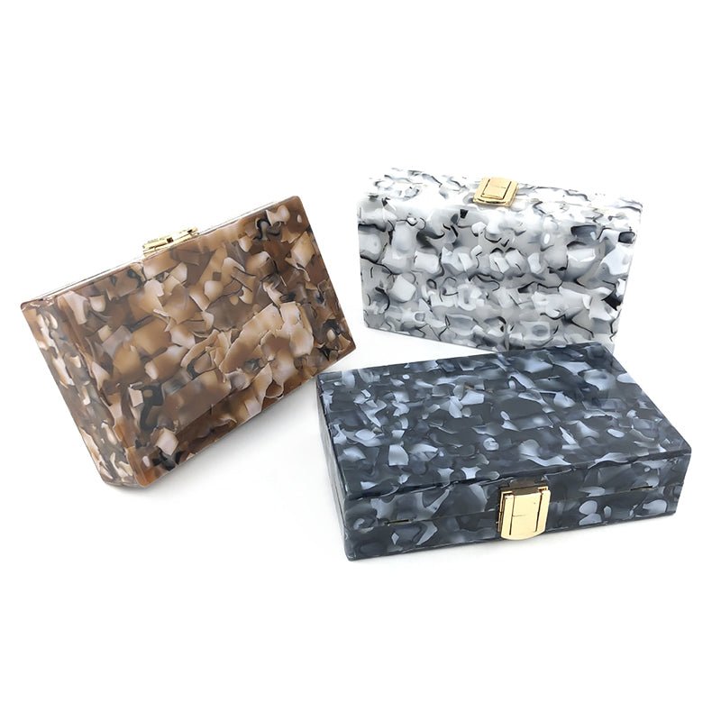Fashion Marble Pattern Acrylic Evening Clutch Bags