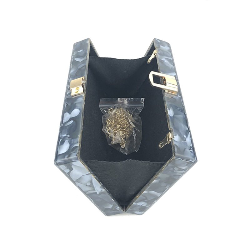 Fashion Marble Pattern Acrylic Evening Clutch Bags