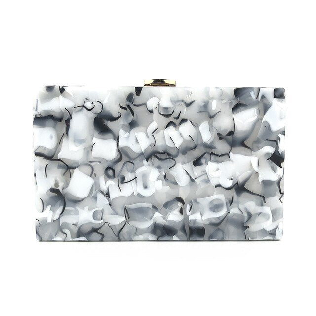 Fashion Marble Pattern Acrylic Evening Clutch Bags