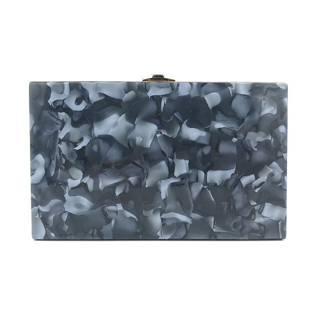 Fashion Marble Pattern Acrylic Evening Clutch Bags