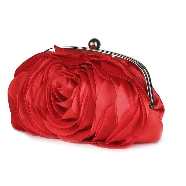 Flower Evening Bag Fashion Rose Chain Clutch
