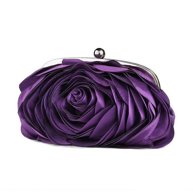 Flower Evening Bag Fashion Rose Chain Clutch