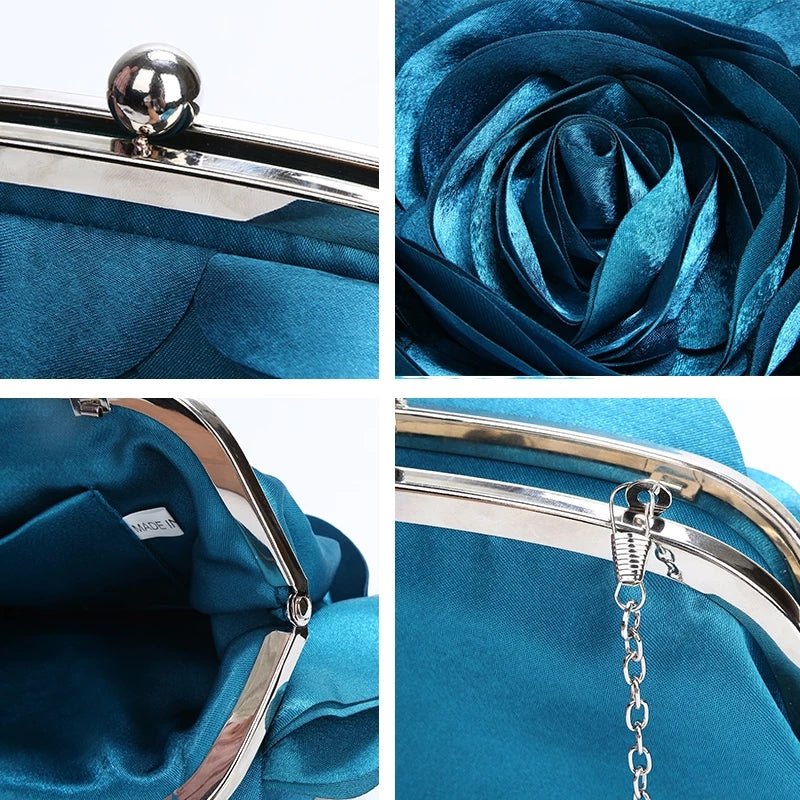 Flower Evening Bag Fashion Rose Chain Clutch