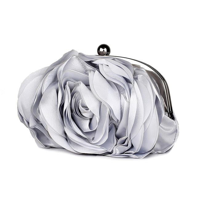 Flower Evening Bag Fashion Rose Chain Clutch