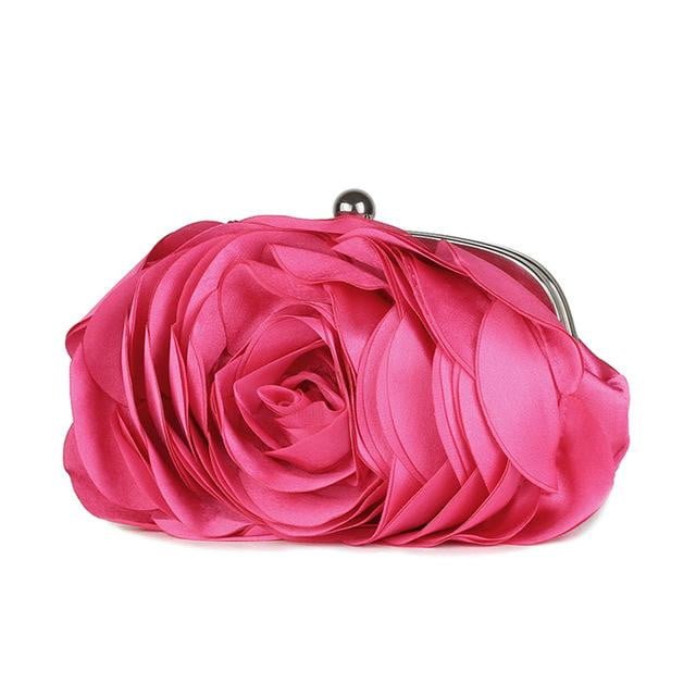 Flower Evening Bag Fashion Rose Chain Clutch