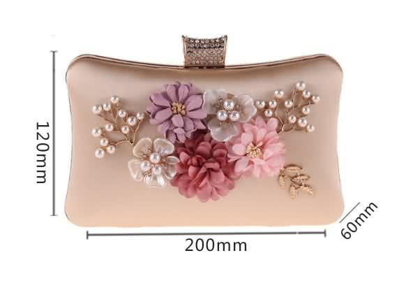 Flower Evening Bags Pearl Beaded Diamond Clutches