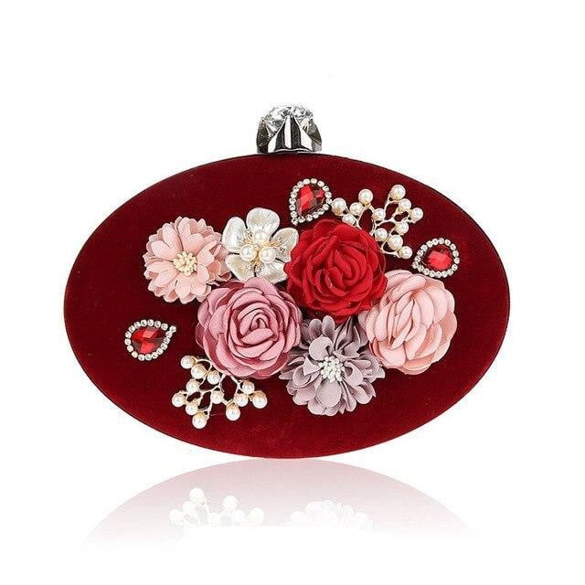 Flower Evening Bags Pearl Diamonds Clutches