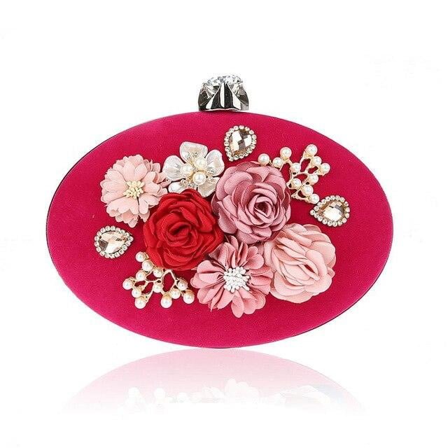 Flower Evening Bags Pearl Diamonds Clutches