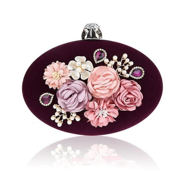 Flower Evening Bags Pearl Diamonds Clutches