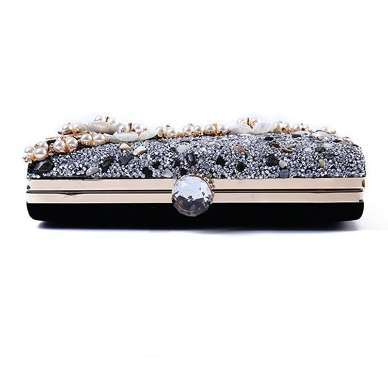 Flower Evening Bags with Pearl Embellishment