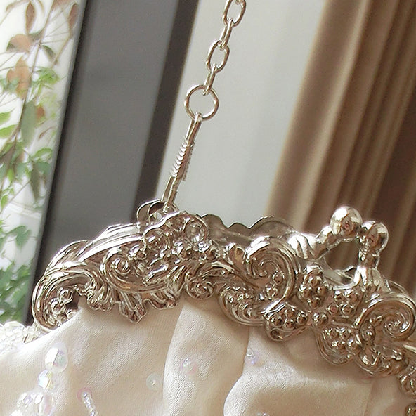 Fringed Satin Beaded Evening Bag