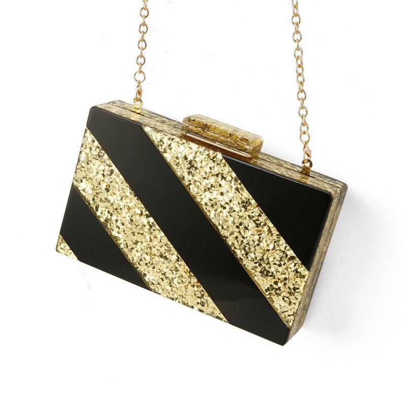 Gold Color Sequin Women Evening Bag Acrylic Clutch Purse