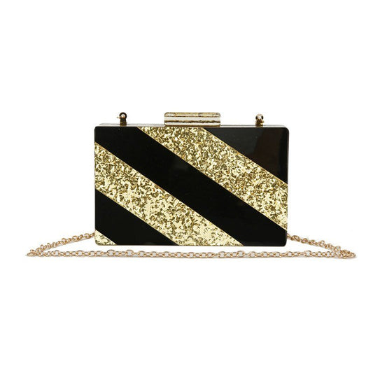 Gold Color Sequin Women Evening Bag Acrylic Clutch Purse