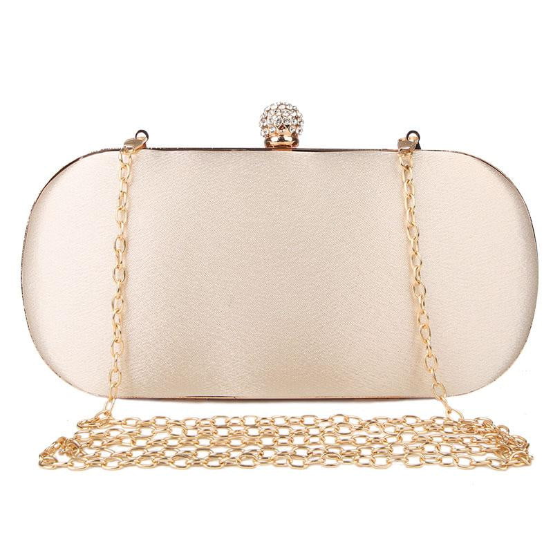 Gold Evening Bags Crystal Rhinestone Wedding Clutch