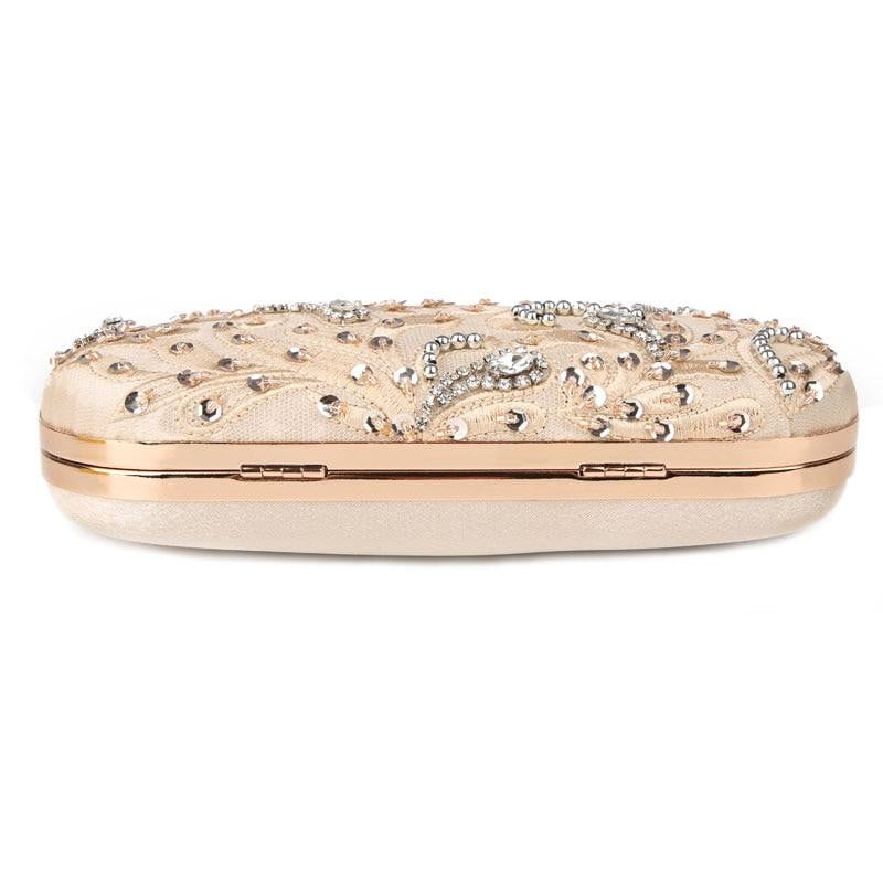 Gold Evening Bags Crystal Rhinestone Wedding Clutch