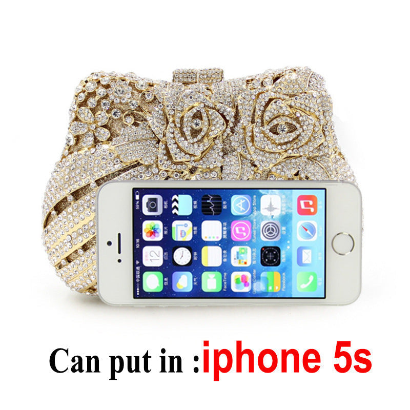 Golden Floral Luxury Evening Clutch Bag