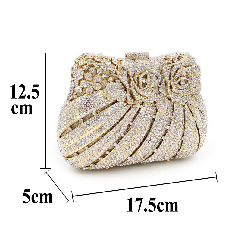 Golden Floral Luxury Evening Clutch Bag
