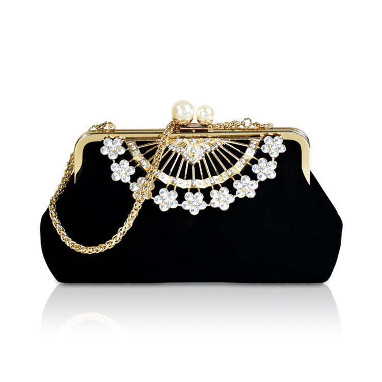 Gorgeous Diamond Flower Evening Clutch Bag