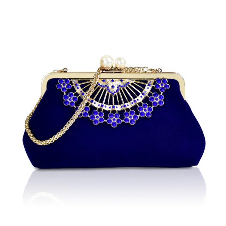 Gorgeous Diamond Flower Evening Clutch Bag