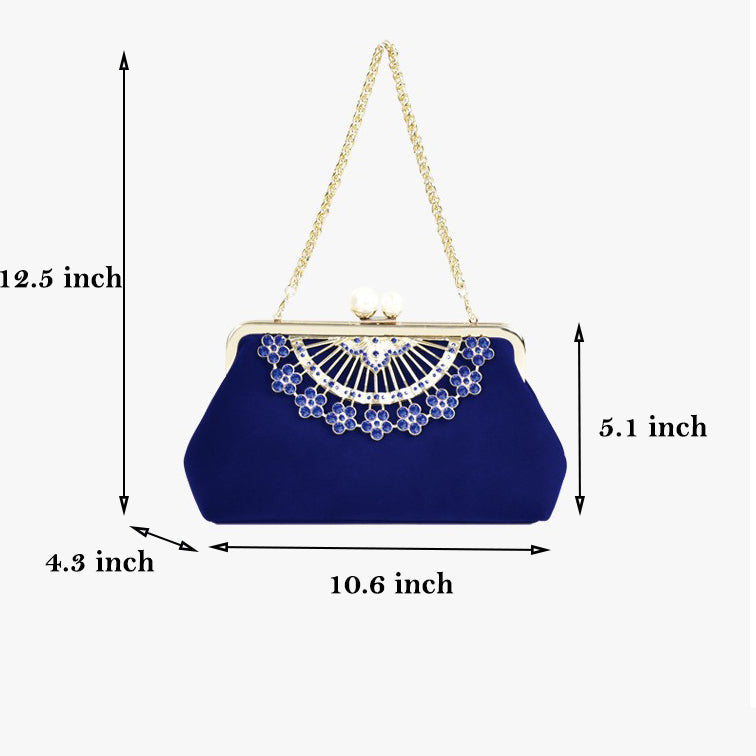 Gorgeous Diamond Flower Evening Clutch Bag