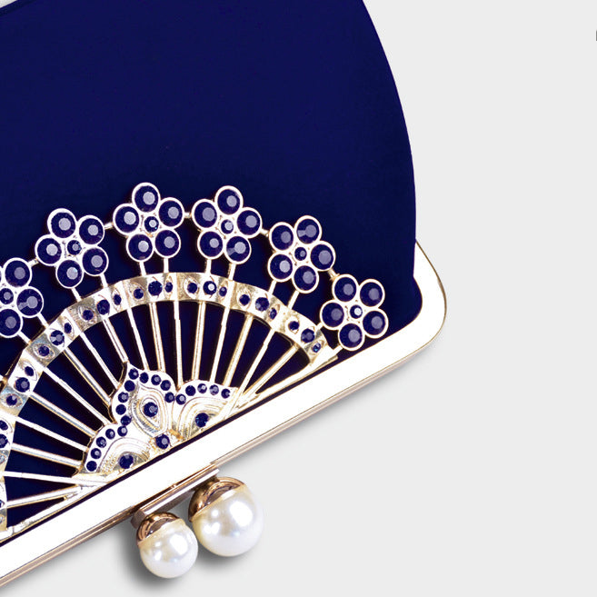 Gorgeous Diamond Flower Evening Clutch Bag