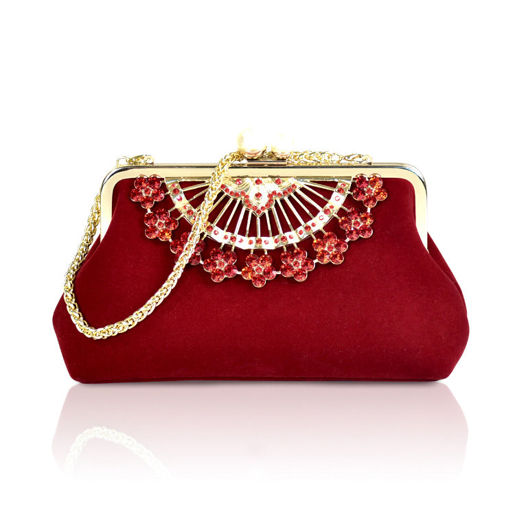Gorgeous Diamond Flower Evening Clutch Bag