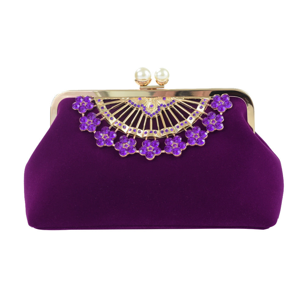 Gorgeous Diamond Flower Evening Clutch Bag