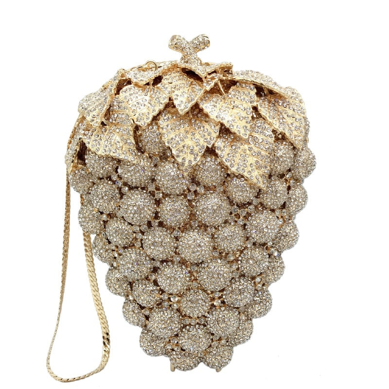 Grape Rhinestone Clutch Deluxe Evening Bag