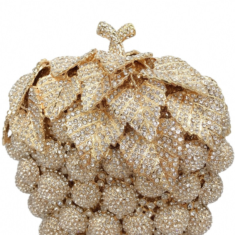 Grape Rhinestone Clutch Deluxe Evening Bag
