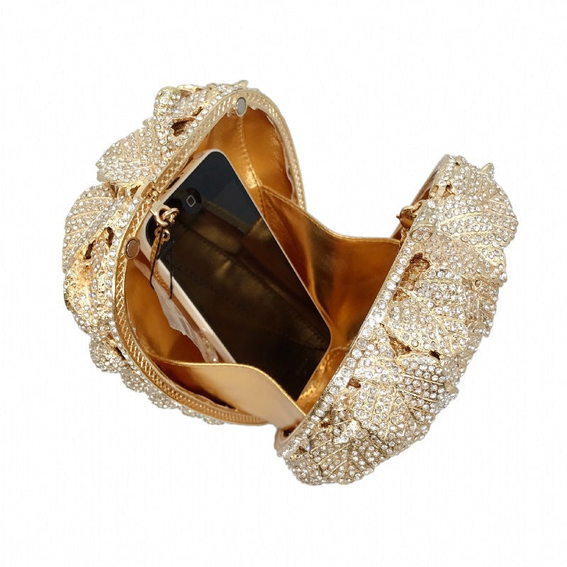 Grape Rhinestone Clutch Deluxe Evening Bag