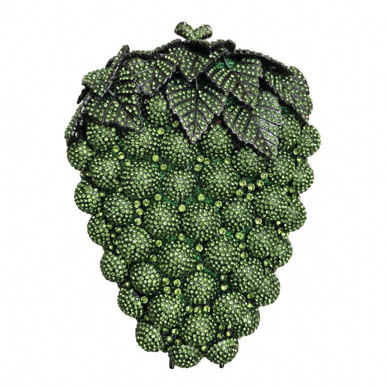 Grape Rhinestone Clutch Deluxe Evening Bag