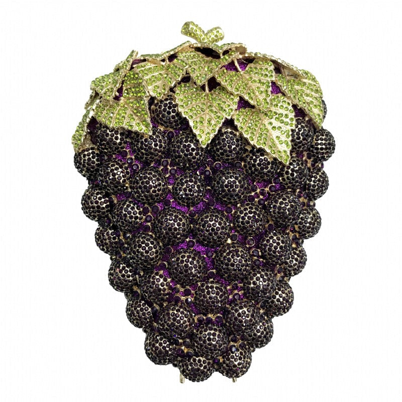 Grape Rhinestone Clutch Deluxe Evening Bag