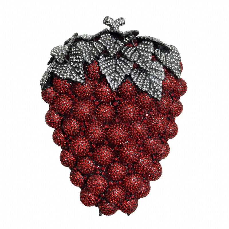 Grape Rhinestone Clutch Deluxe Evening Bag