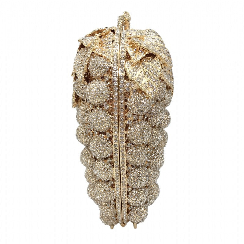 Grape Rhinestone Clutch Deluxe Evening Bag