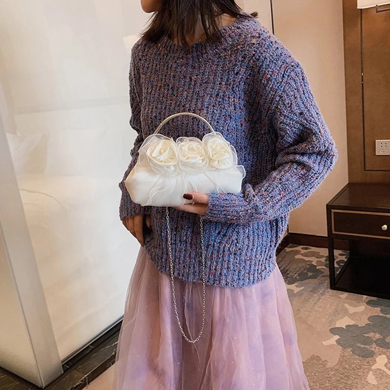 Handbags Pouch for Wedding Elegant Bridal Flower Evening Clutch Bag