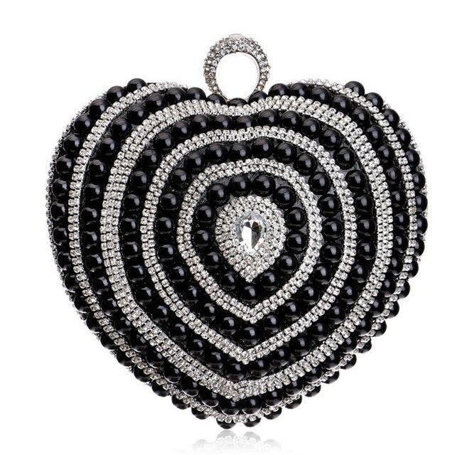 Heart Shape Evening Clutch Bags Beaded