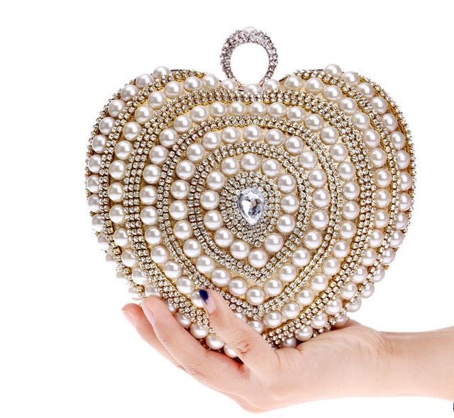 Heart Shape Evening Clutch Bags Beaded