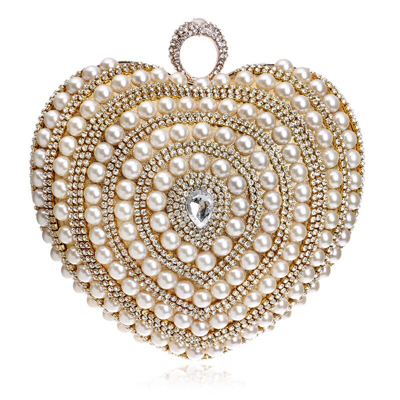 Heart Shape Evening Clutch Bags Beaded