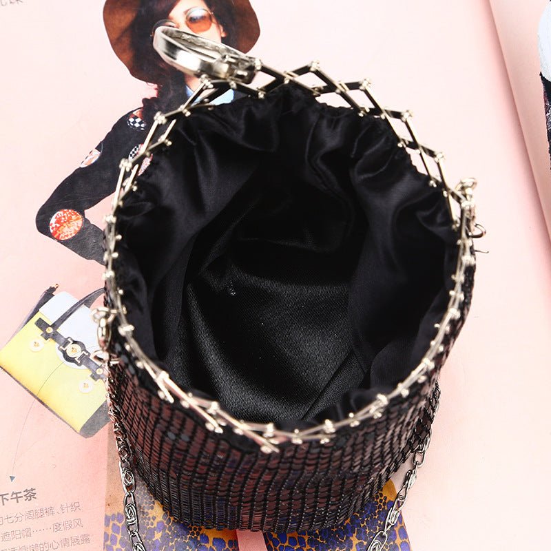 Kettle-shaped Sequined Evening Clutch Bag